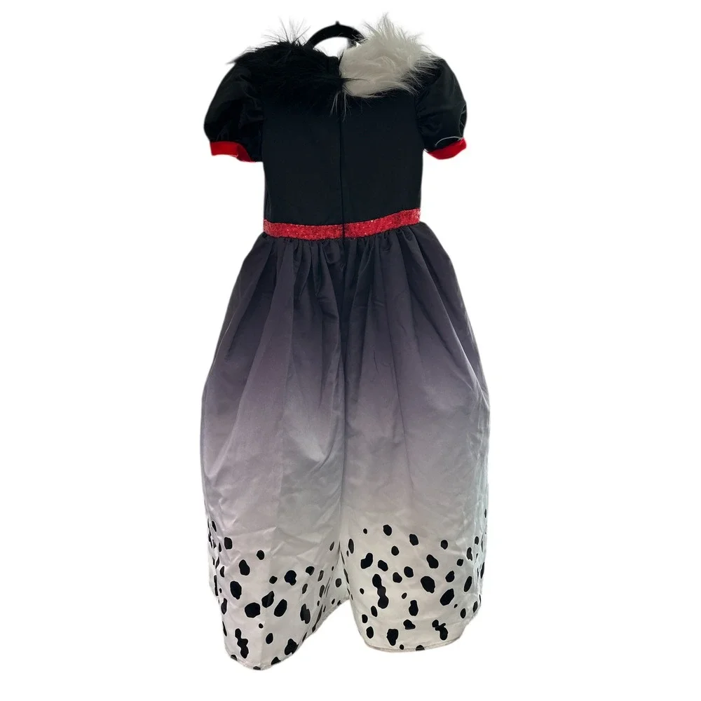 Disney Villains Crella De Vil Costume Dress Girls M (8-10) Hi/Low 101 Dalmations